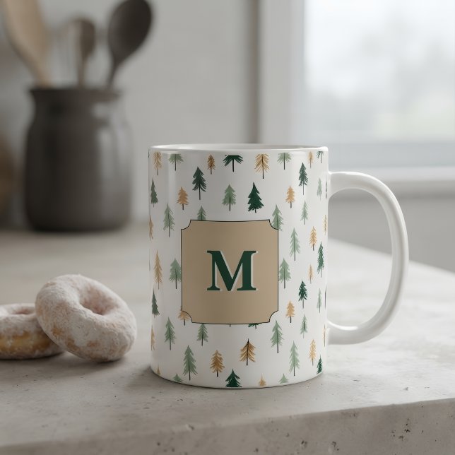 Custom Initial Pine Mug | Personalised Monogram  (Creator Uploaded)