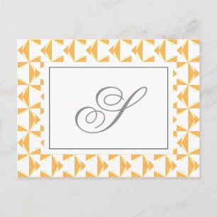 Custom Initial Pumpkin Pinwheels Postcard