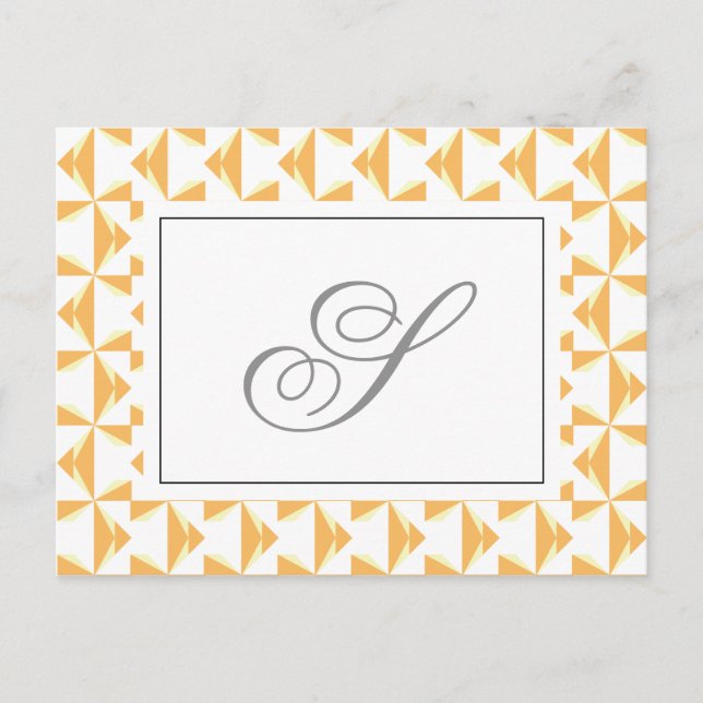 Custom Initial Pumpkin Pinwheels Postcard (Front)