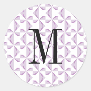Custom Initial Purple Pinwheels Classic Round Sticker