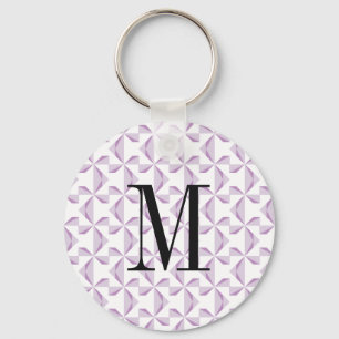 Custom Initial Purple Pinwheels Key Ring
