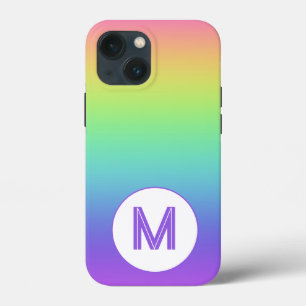 Custom Initial Rainbow iPhone 13 Mini Case