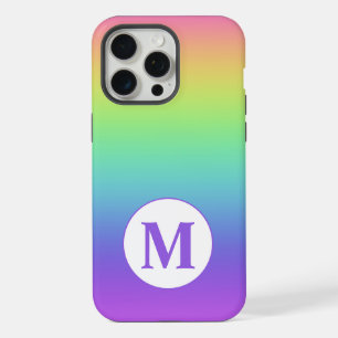 Custom Initial Rainbow iPhone 15 Pro Max Case