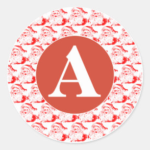 CUSTOM INITIAL RETRO RED AND WHITE Sticker