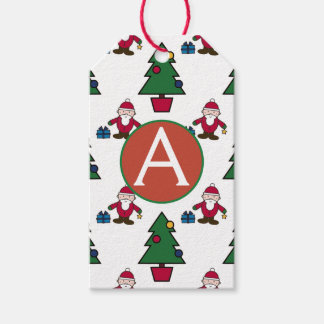 CUSTOM INITIAL Santa Claus Gift Tag