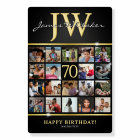 Custom Initials Birthday Sign, Black Photo Collage