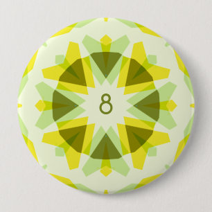 Custom Initials Bright Yellow Green Summer Star 10 Cm Round Badge