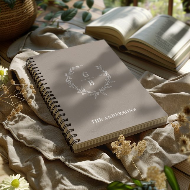 Custom Initials Elegant Monogram Family Notebook (Creator Uploaded)
