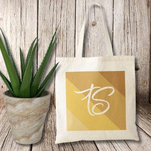 Custom Initials Gold Blocks Budget Tote Bag