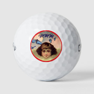 CUSTOM INITIALS GOLF BALL VINTAGE ANGEL 