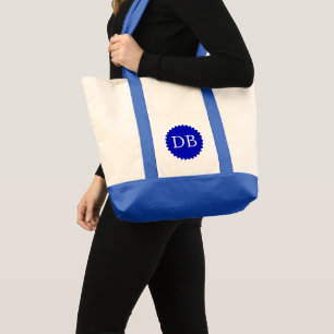 Custom Initials Jumbo Tote Bag