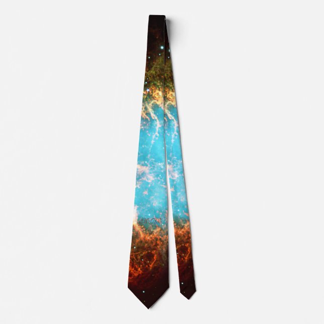 Custom initials / monogram Crab Nebula in Taurus Tie (Front)