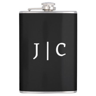 Custom Initials Monogram Minimalist Modern Hip Flask