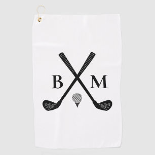 Custom Initials Monogrammed Golf Clubs Modern Golf Towel