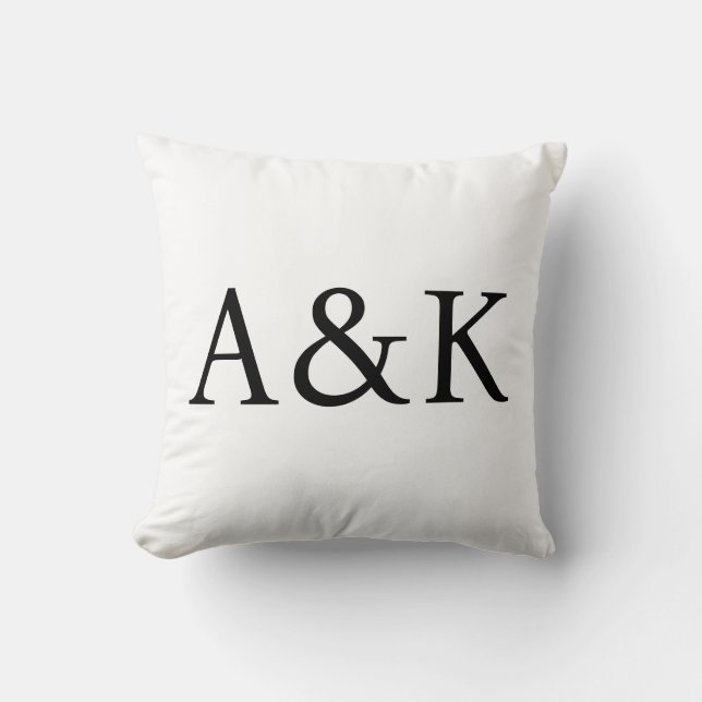Custom Initials on White Cushion (Front)