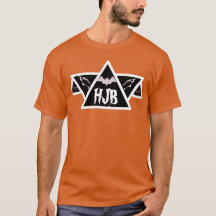Custom initials orange Halloween Bat Man Triangle