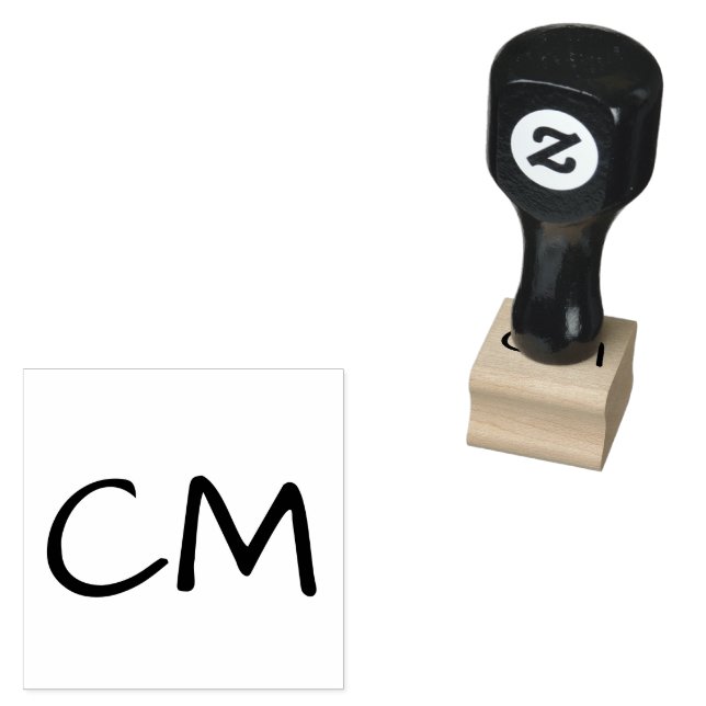 Custom Initials Personalised Rubber Stamp (Stamped)