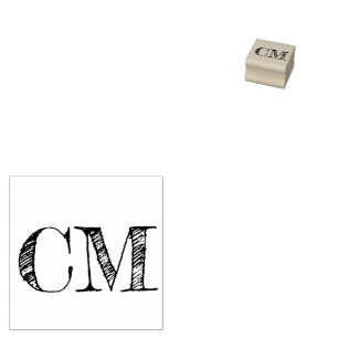 Custom Initials Personalised Rubber Stamp