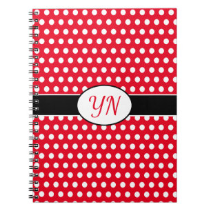 Custom initials Polka Dot  Notebook