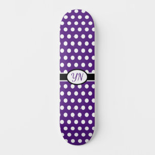 Custom initials Polka Dot  Skateboard