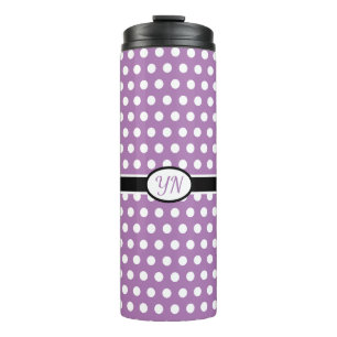Custom Initials Polka Dot Thermal Tumbler