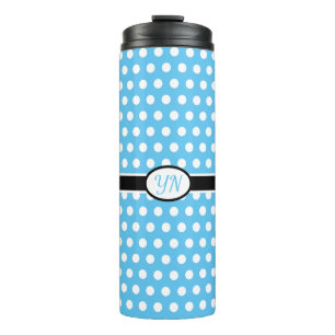 Custom Initials Polka Dot Thermal Tumbler