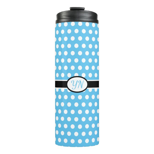 Custom Initials Polka Dot Thermal Tumbler (Front)