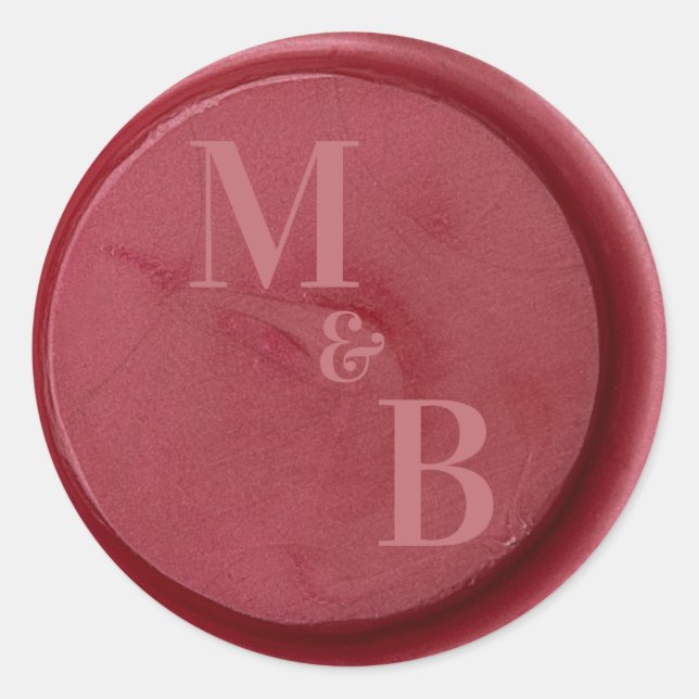 Custom initials wax seal wedding stickers (Front)