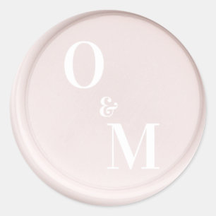 Custom initials white wax seal wedding stickers