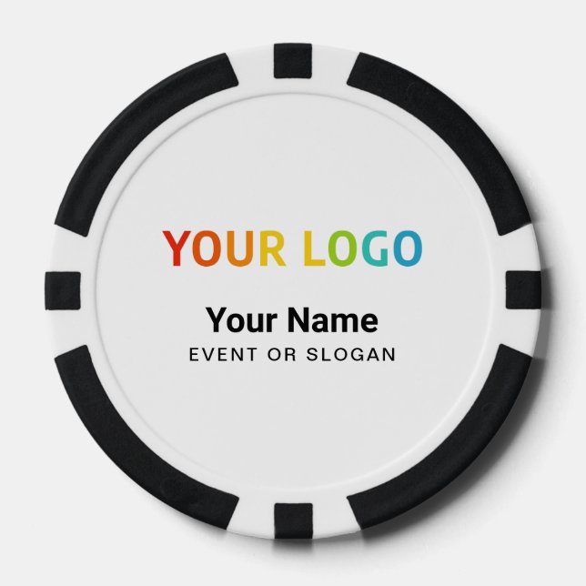 Custom Inline Business Logo, Name, Website Poker Chips (Front)