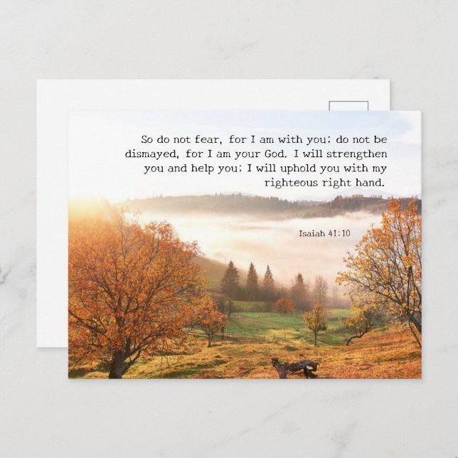 Custom Inspirational bible verse from Isaiah Postcard (Front/Back)