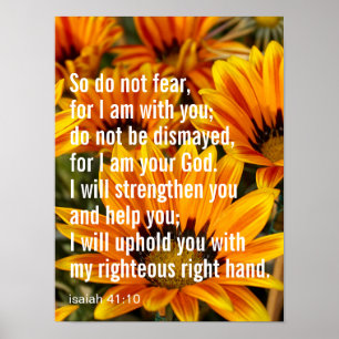 Custom Inspirational Bible Verse Sunflower Poster