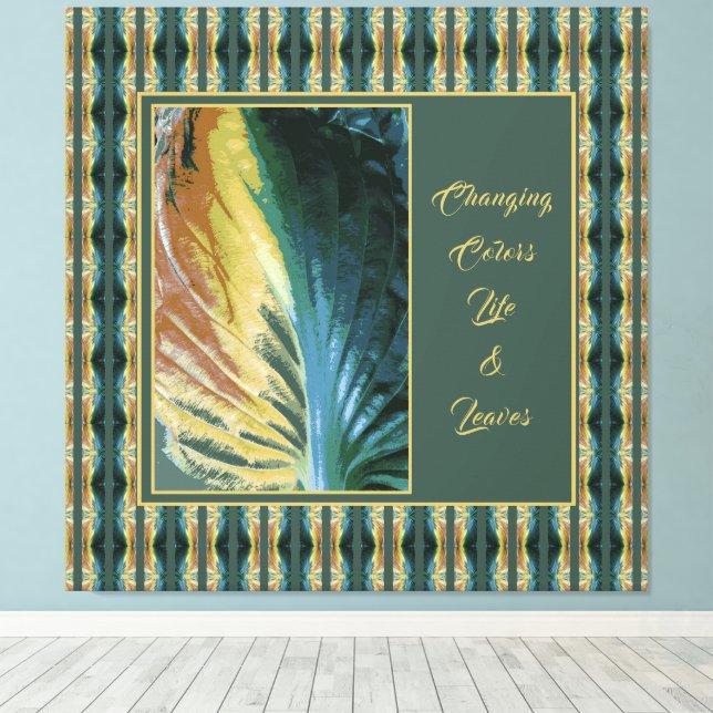 Custom Inspirational Changing Colours Autumn Leaf Canvas Print (Insitu(Wood Floor))