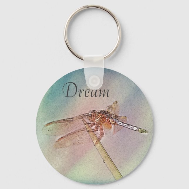 Custom Inspirational Dragonfly Key Ring (Front)