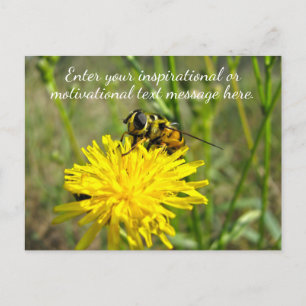 Custom Inspirational Motivational Dandelion Bee Postcard