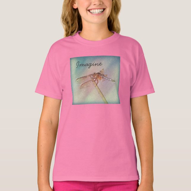 Custom Inspirational Pastel Dragonfly T-Shirt (Front)
