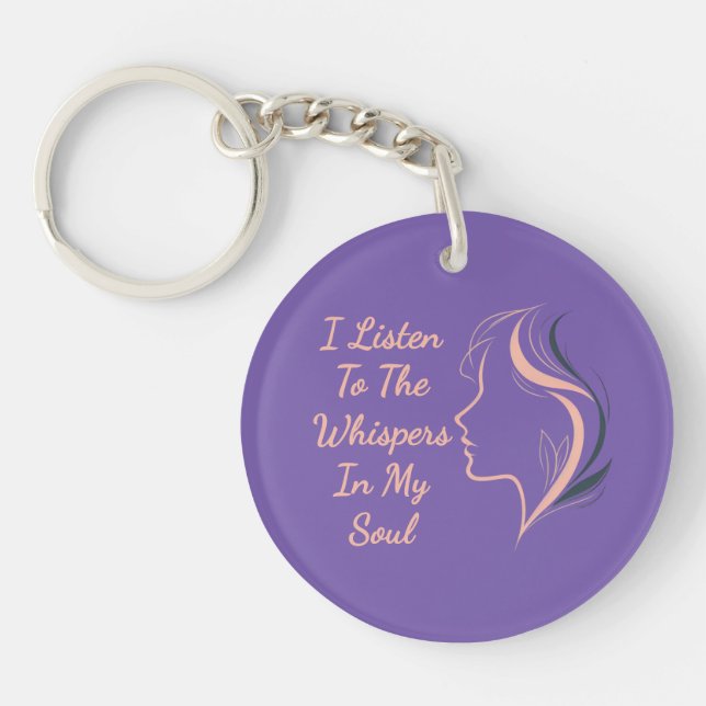 Custom Inspirational Purple Acrylic Keychain (Front)