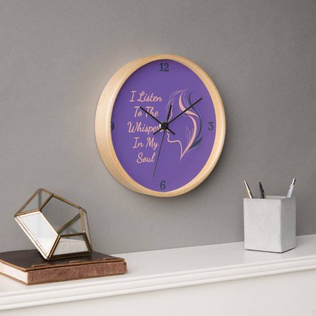Custom Inspirational Purple Wall Clock (Office)