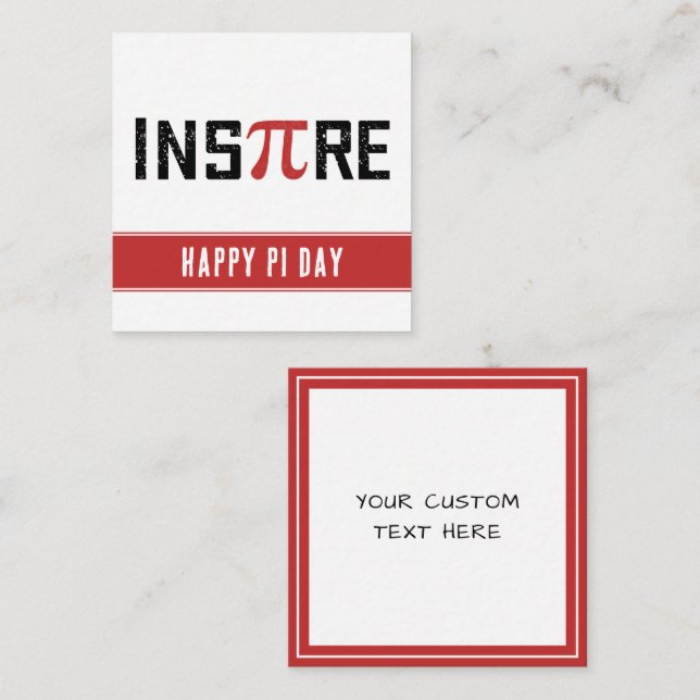 Custom InsPire Pi day | Happy Pi day Card (Front/Back)
