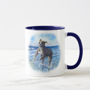 Custom Inspiring Quote Watercolor Boxer Dog Art Mug