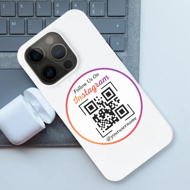 Custom Instagram Business QR Code Classic Round Sticker (Creator Uploaded)