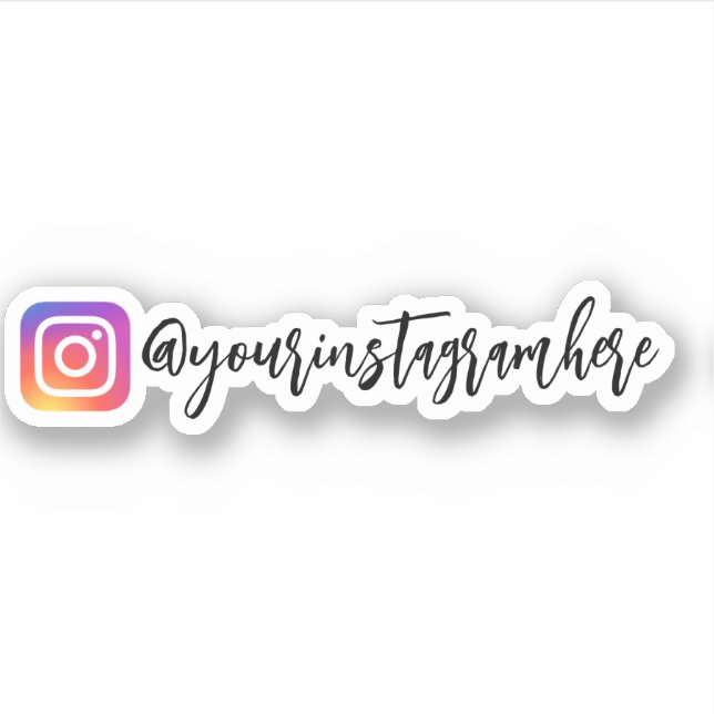 Custom Instagram Calligraphy Sticker (Front)