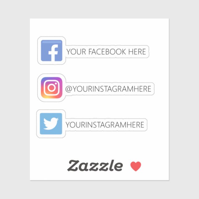 Custom Instagram Facebook Twitter Social Media (Sheet)
