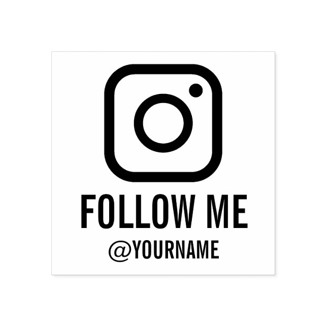 Custom Instagram | Follow me on Instagram Rubber Stamp (Imprint)