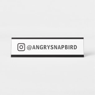 Custom Instagram Name Desk Name Plate Sign