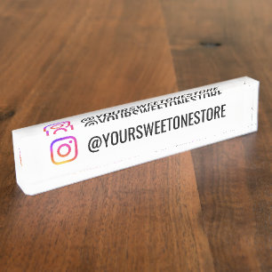 Custom Instagram Name & Social Media Icon  Nameplate