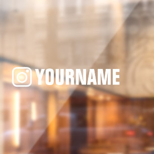 Custom instagram name window cling with logo