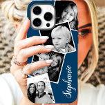 Custom Instagram Photo Collage Personalised Name iPhone 11 Case<br><div class="desc">Custom Instagram Photo Collage Navy Blue Personalised iPhone 11 Case. This trendy modern design features a place for 4 square instagram style photos. Add your name or text to further personalise this custom DIY design and choose your own background colour.</div>