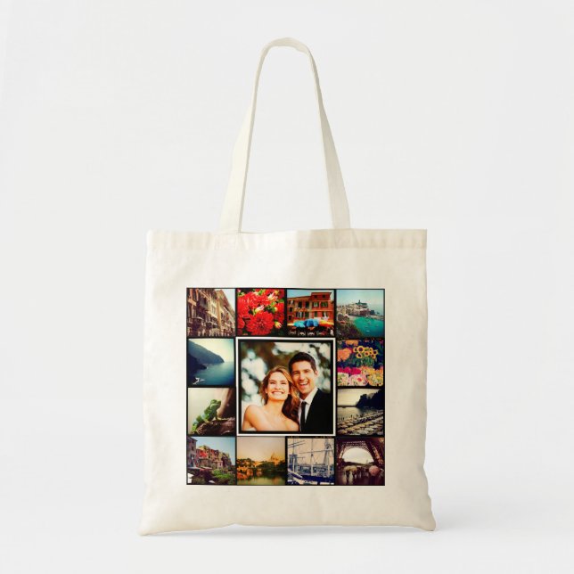 Custom Instagram Photo Collage Personalised Tote Bag (Front)