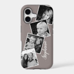 Custom Instagram Photo Collage Personalized Name<br><div class="desc">Custom Instagram Photo Collage Ash Gray Personalized iPhone 17 Case. This trendy modern design features a place for 4 square instagram style photos. Add your name or text to further personalize this custom DIY design and choose your own background color.</div>
